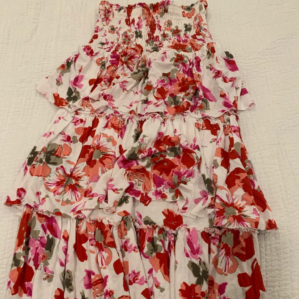 Tube top ruffled beach/lake dress